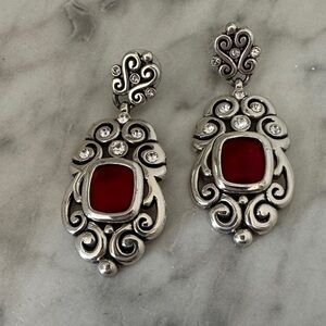 Brighton Silver and Red Earrings